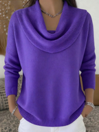 Nadine | Women's Waterfall-Neck Sweater Relaxed-Fit Knit