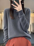 Nadalie | Ribbed Crew Neck Oversized Pullover Sweater for Women