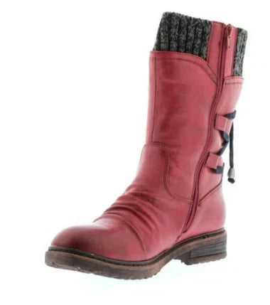 Belinda | Knit-Cuff Lace-Back Winter Boots for Women
