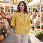 Talia | Women's Relaxed-Fit Round Neck Blouse – Weekend Errands