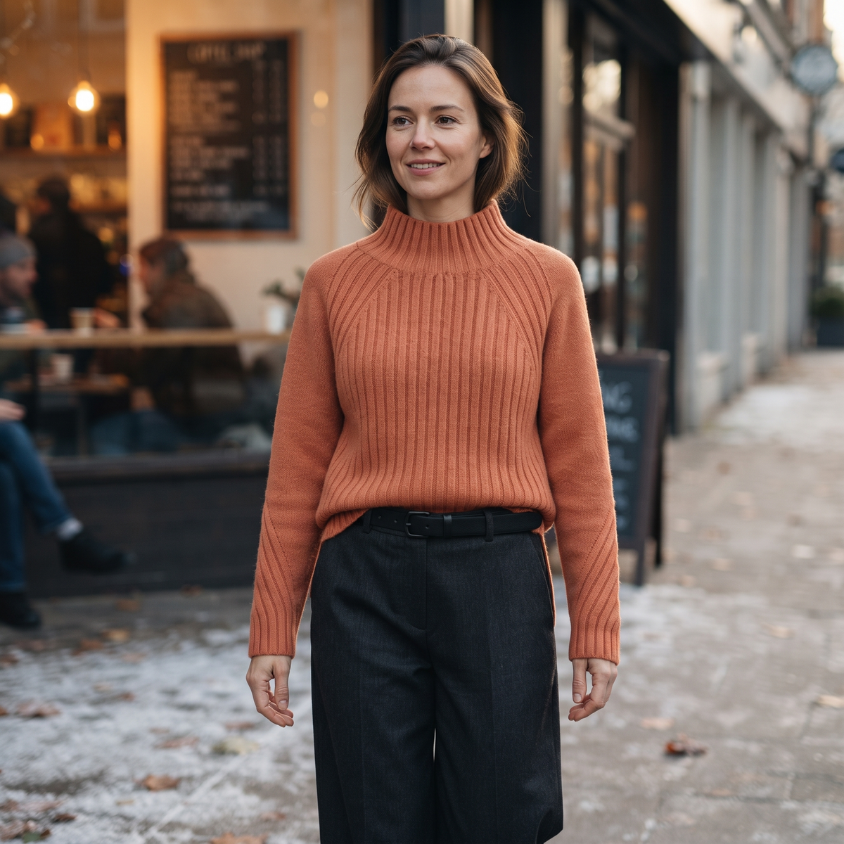 Arwen | Women's Ribbed Sweater High Neck Winter Layering