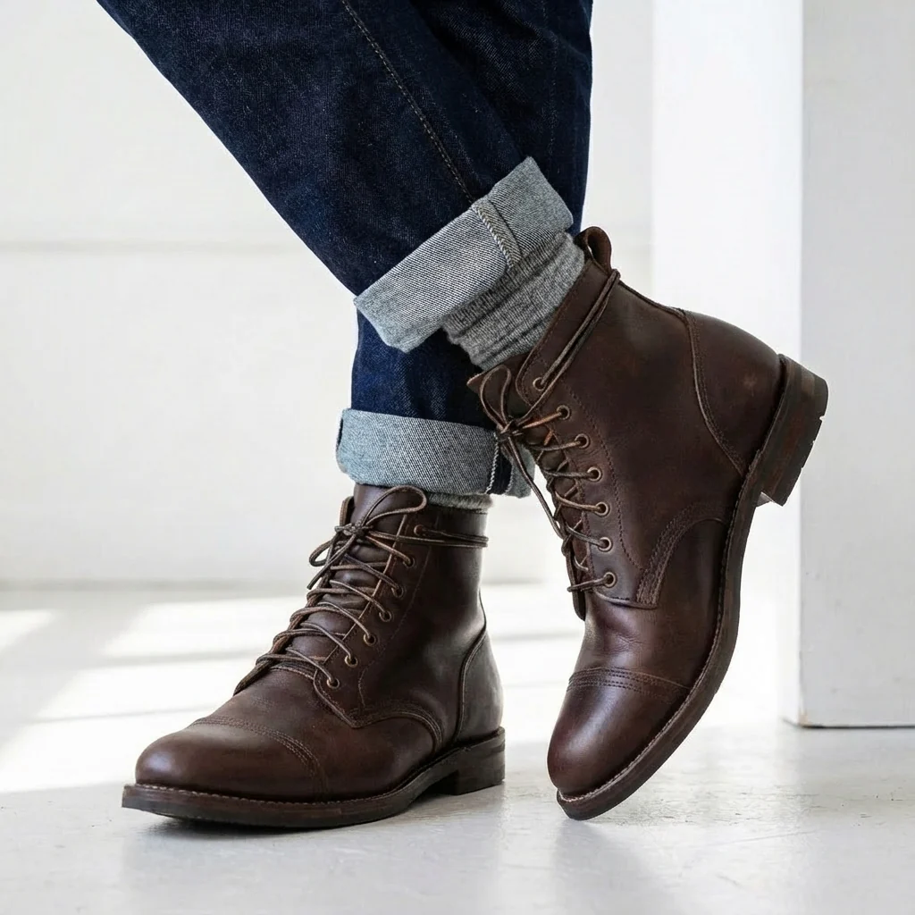 Kai | Velcro Strap Ankle Boots for Men