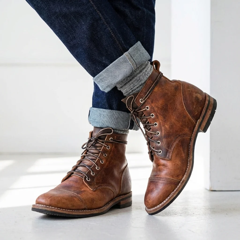 Kai | Velcro Strap Ankle Boots for Men