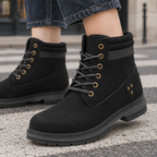 Asta | Lace-Up Ankle Boots with Ribbed Collar for Women