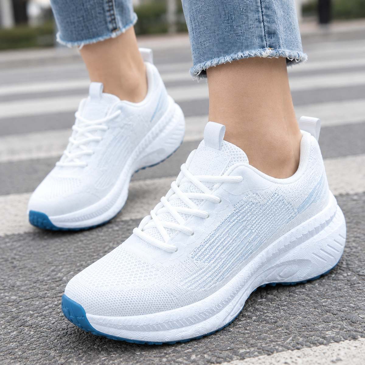 Anke Lace-Up Platform Sneakers with Padded Collar for Women