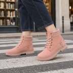 Asta | Lace-Up Ankle Boots with Ribbed Collar for Women