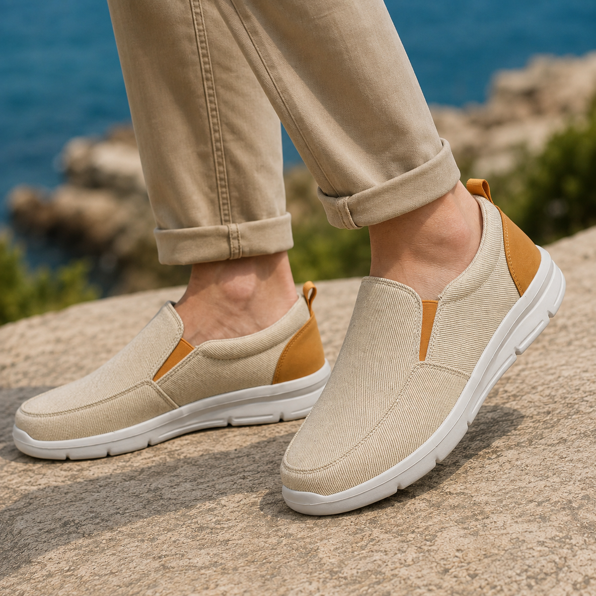 Duncan | Woven Slip-On Loafers with Elastic Gusset for Men