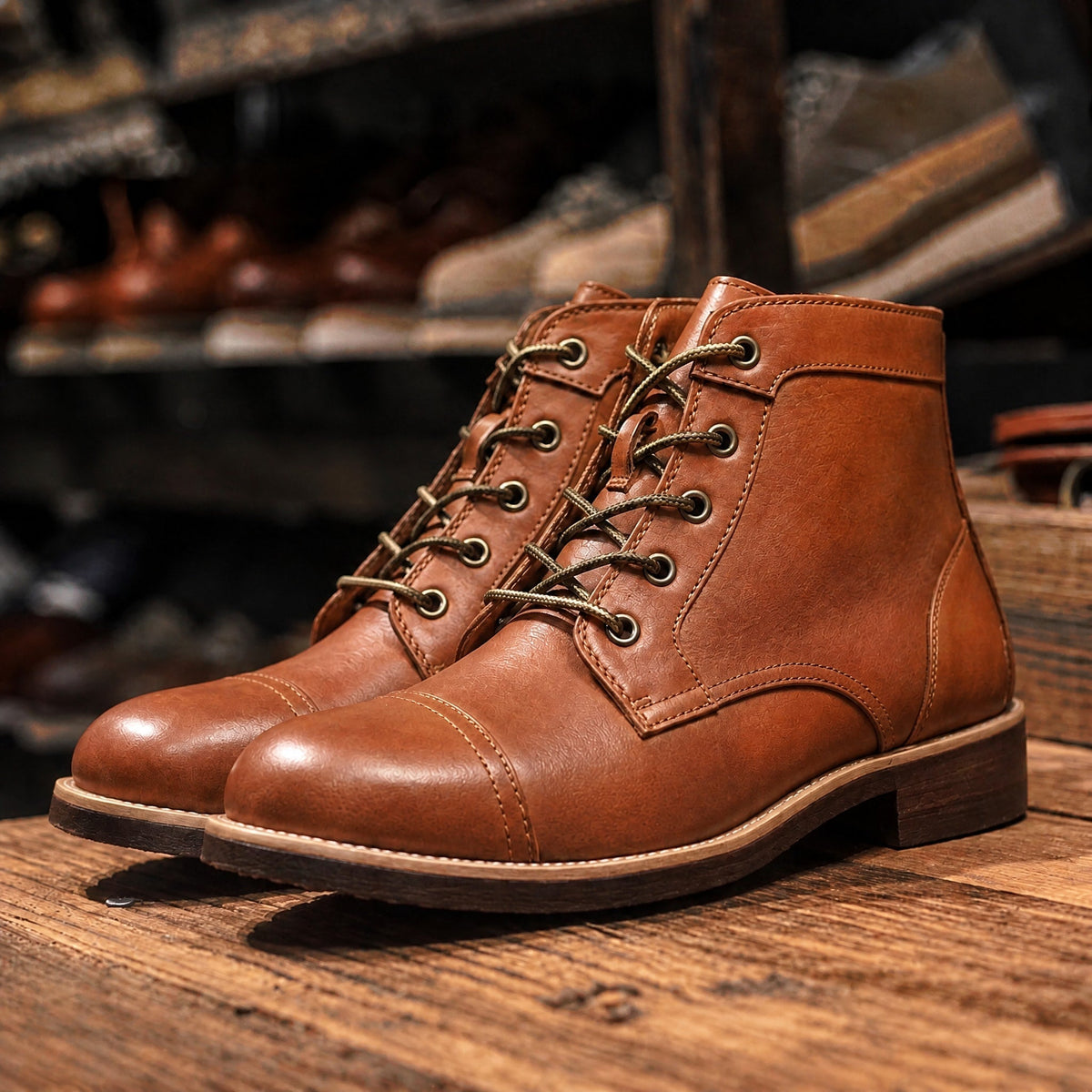 Heinrich | Cap Toe Chelsea Boots with Lace-Up Ankle Cut for Men