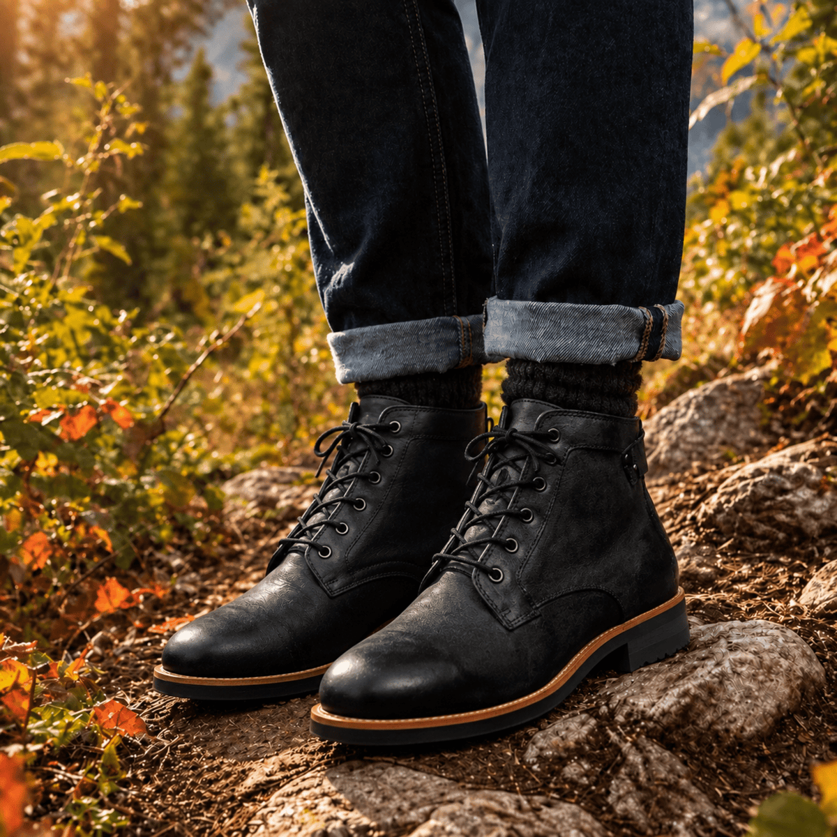 Heinrich | Cap Toe Chelsea Boots with Lace-Up Ankle Cut for Men