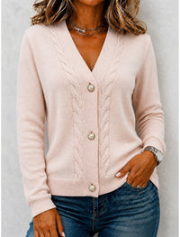 Judith | Cable Knit Button-Front Cardigan for Women
