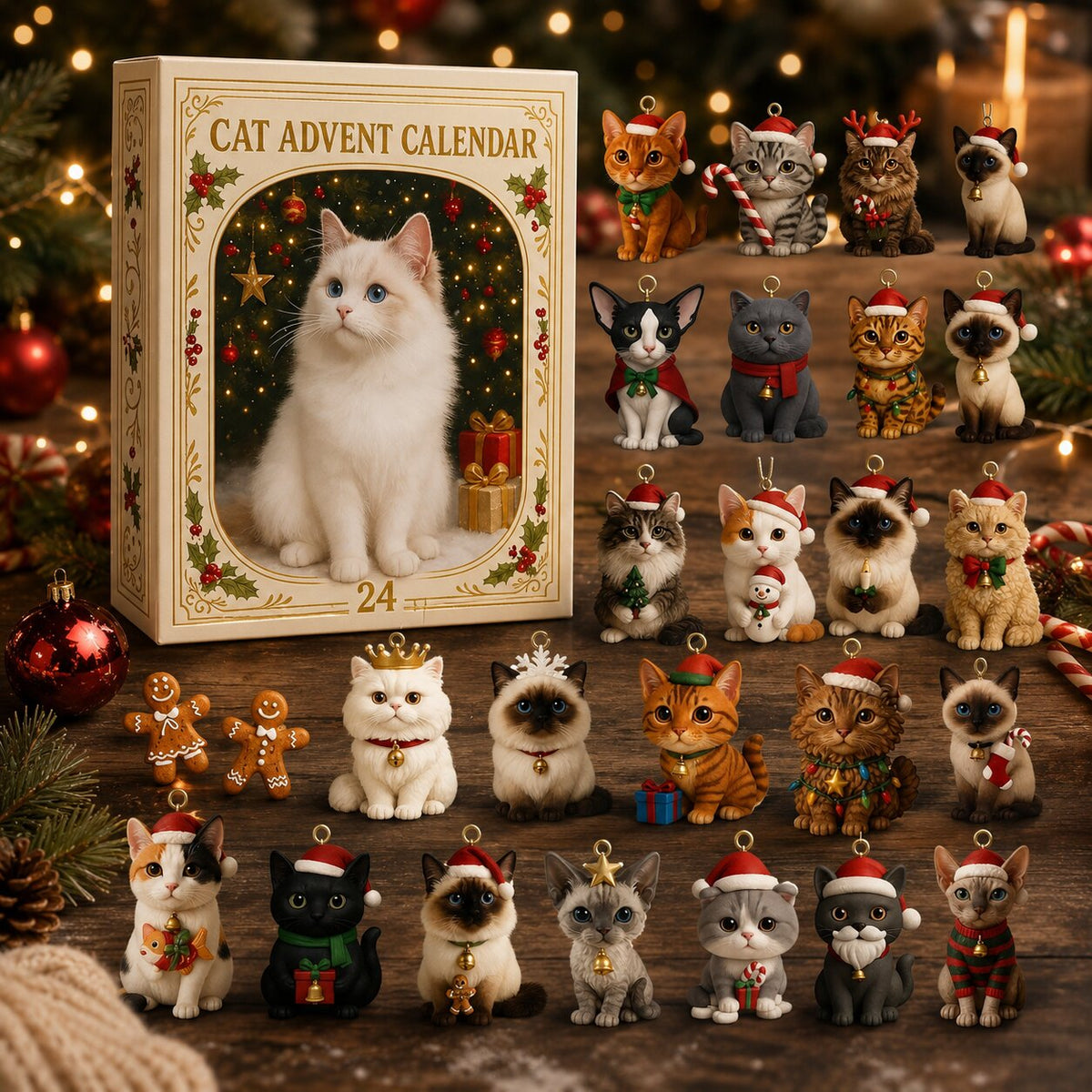 CAT FIGURINE ADVENT CALENDAR – 24 MINI CATS