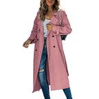 Gabriella | Belted Longline Trench Coat with Notch Lapel