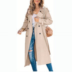 Gabriella | Belted Longline Trench Coat with Notch Lapel