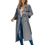 Gabriella | Belted Longline Trench Coat with Notch Lapel