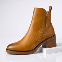 Barbara | Almond Toe Ankle Boots with Side Zip for Women
