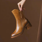 Barbara | Almond Toe Ankle Boots with Side Zip for Women