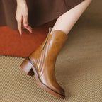 Barbara | Almond Toe Ankle Boots with Side Zip for Women