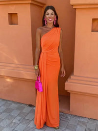 Maeve's One-Shoulder Draped Maxi Dress for Women