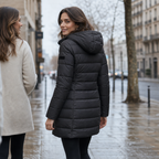 Leah | Quilted Mid-Length Puffer Jacket with Hood for Women