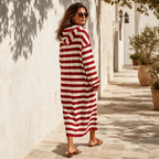 Althea | Striped Hooded Maxi Dress with Pockets for Women