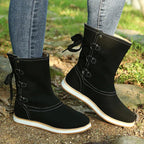 Rosina | Suede Lace-Up Mid-Calf Winter Boots for Women