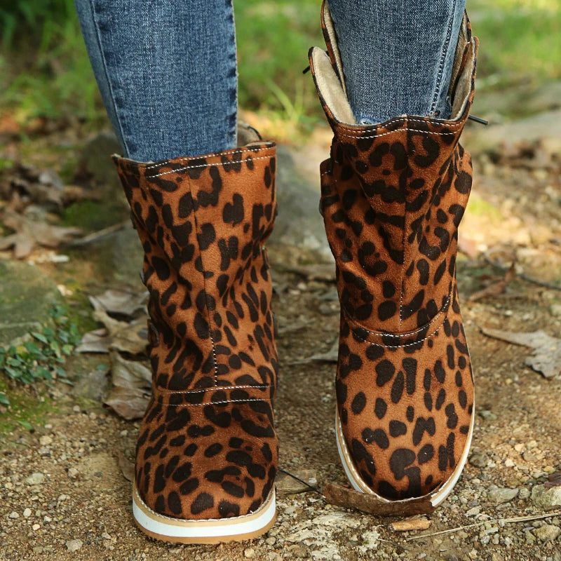 Rosina | Suede Lace-Up Mid-Calf Winter Boots for Women