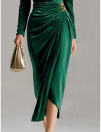 Enid | Draped Cowl Neck Sheath Cocktail Dresses for Women