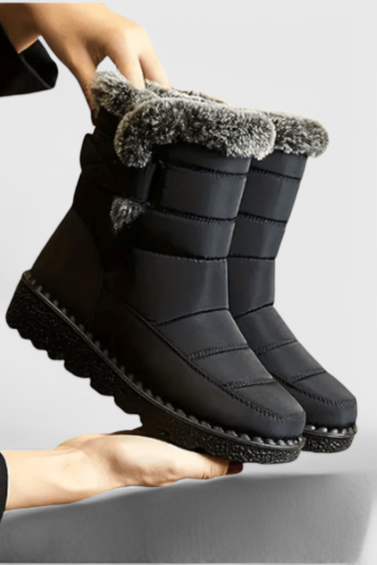 Katrijn | Fur-Trim Quilted Waterproof Boots for Women