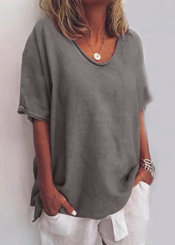Sofia | Round-Neck Loose-Fit Blouse with Dropped Shoulders for Women