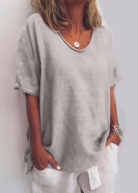 Sofia | Round-Neck Loose-Fit Blouse with Dropped Shoulders for Women