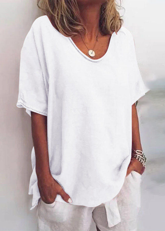 Sofia | Round-Neck Loose-Fit Blouse with Dropped Shoulders for Women
