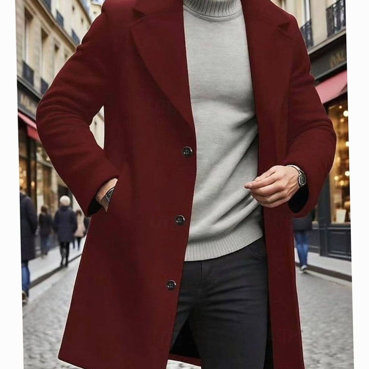 Simon | Single-Breasted Longline Overcoat for Men