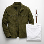 August | Button-Front Stand-Collar Jacket for Men