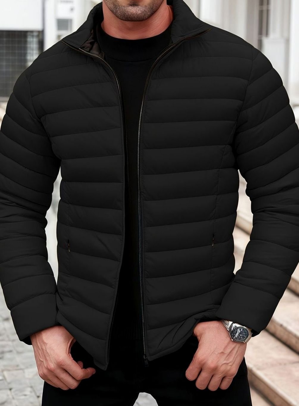 Thijs | Quilted Zip-Front Puffer Jacket for Men