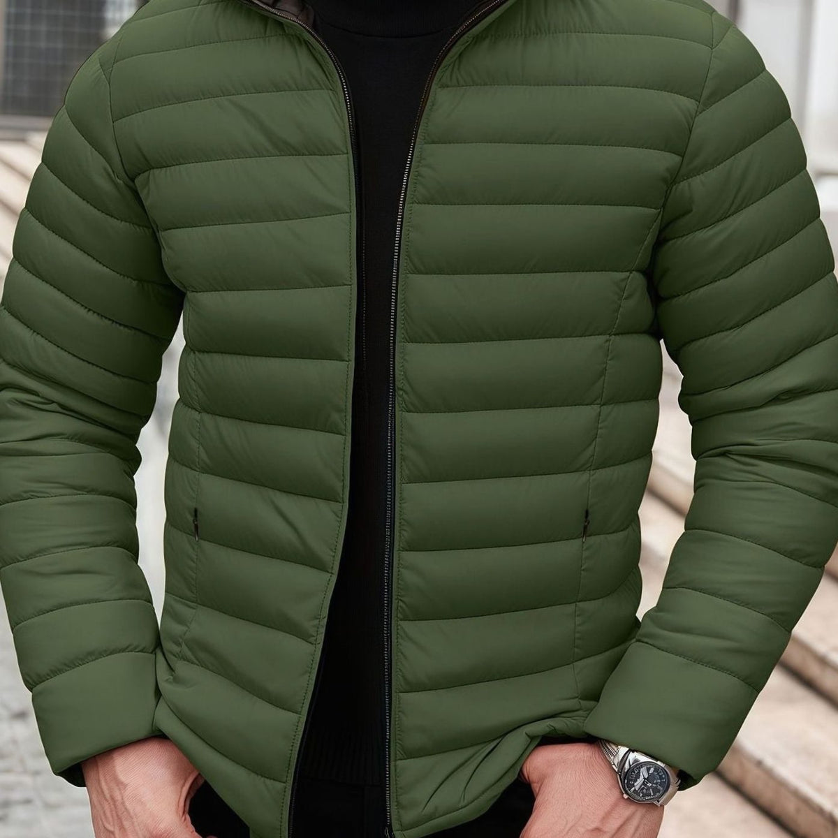 Thijs | Quilted Zip-Front Puffer Jacket for Men