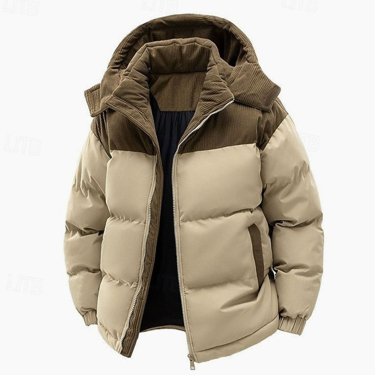 Tobias | Quilted Hooded Puffer Jacket with Trim for Men