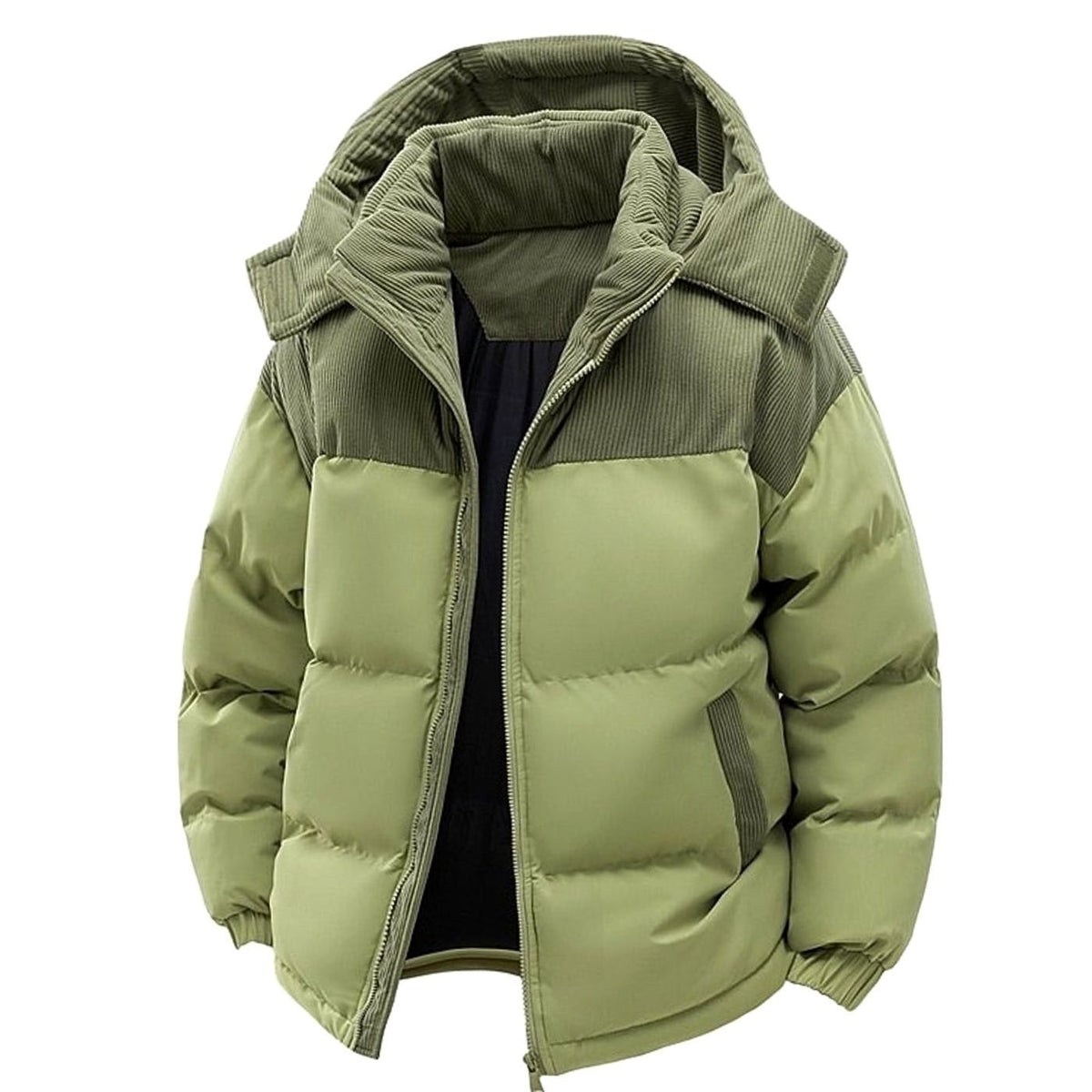 Tobias | Quilted Hooded Puffer Jacket with Trim for Men