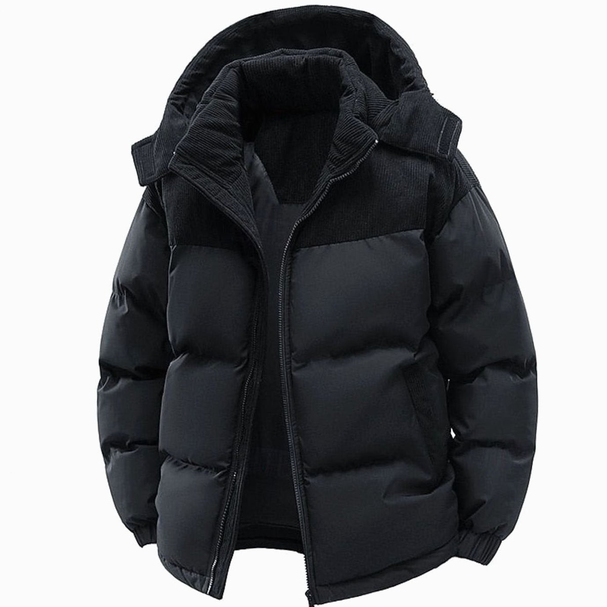 Tobias | Quilted Hooded Puffer Jacket with Trim for Men