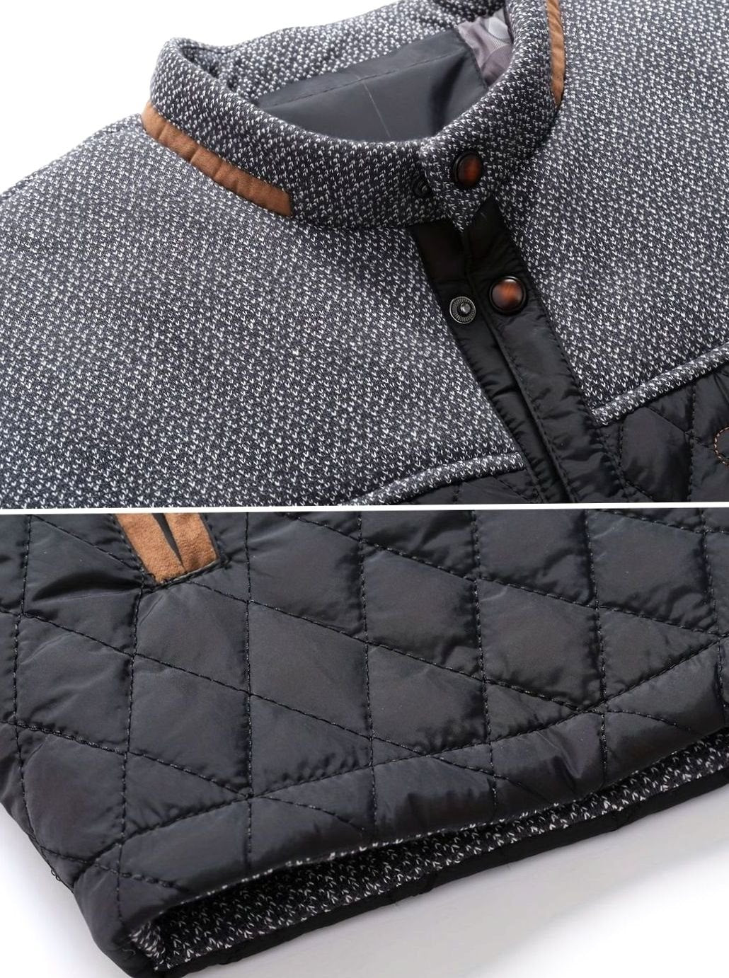 Stefan | Quilted Stand-Collar Snap-Front Jacket for Men