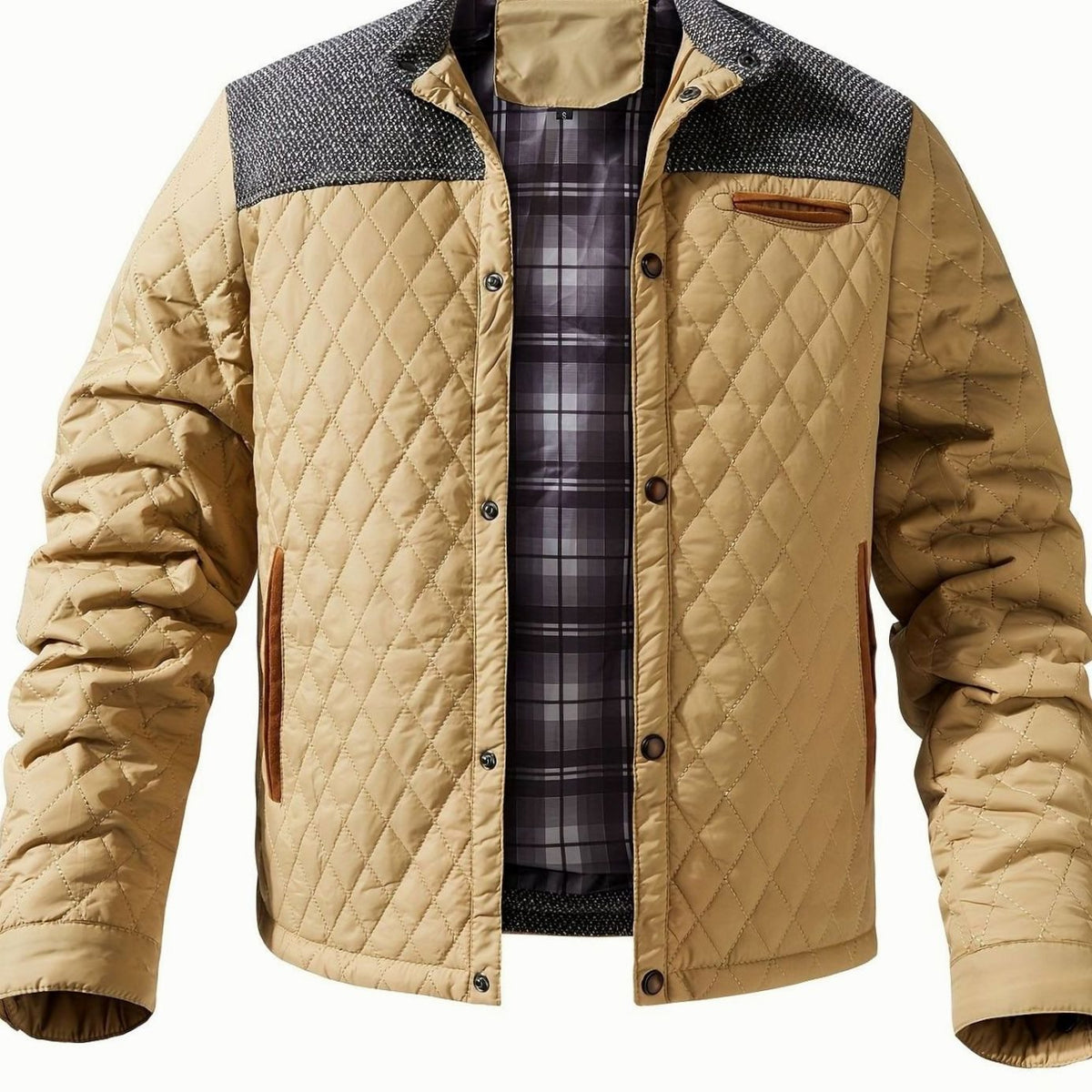 Stefan | Quilted Stand-Collar Snap-Front Jacket for Men