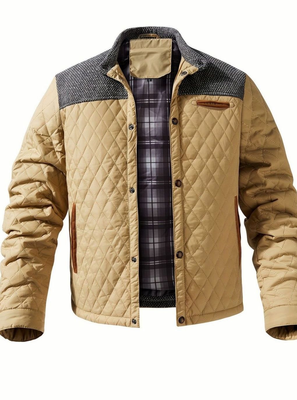 Stefan | Quilted Stand-Collar Snap-Front Jacket for Men