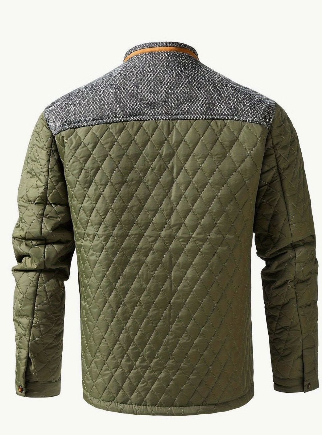 Stefan | Quilted Stand-Collar Snap-Front Jacket for Men