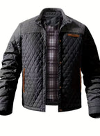 Stefan | Quilted Stand-Collar Snap-Front Jacket for Men