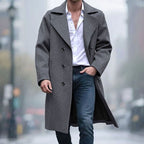 Soren | Double-Breasted Longline Overcoat with Notch Lapel