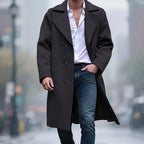 Soren | Double-Breasted Longline Overcoat with Notch Lapel