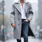 Soren | Double-Breasted Longline Overcoat with Notch Lapel