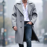 Soren | Double-Breasted Longline Overcoat with Notch Lapel