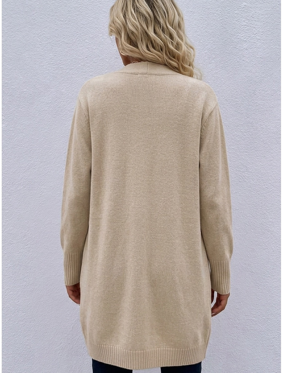 Francesca | Ribbed Open-Front Longline Cardigan for Women