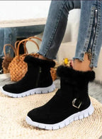 Melinda | Fur-Collar Zip-Up Ankle Winter Boots for Women