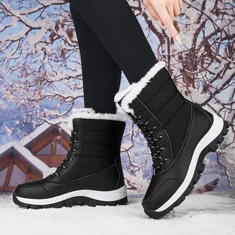 Riek | Quilted Waterproof Boots for Women with Faux Fur Collar